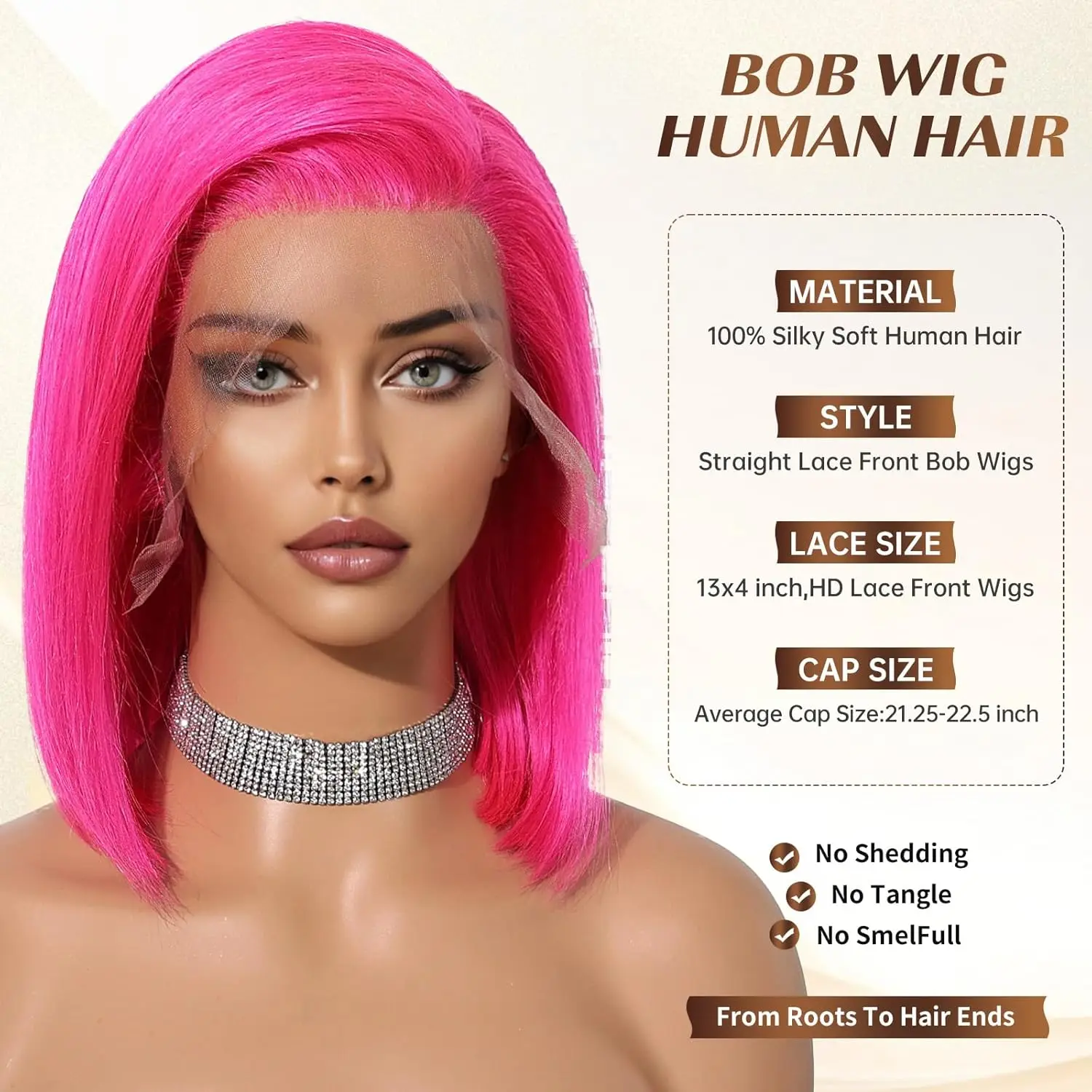 100% Remy Human Hair 13X4 Lace Front Wig Pink Bob Halloween Human Hair for Women Cosplay Costume Use Lace Frontal Wig Short Hair