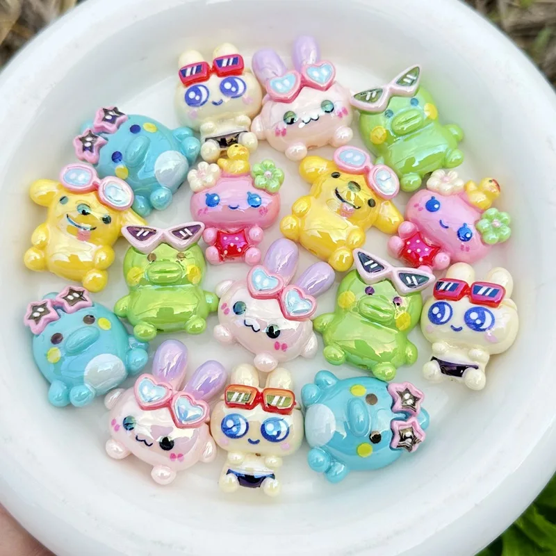 20pcs New for Tamagotchi through-hole beaded Resin DIY mobile phone chain keychain beaded pen accessory material