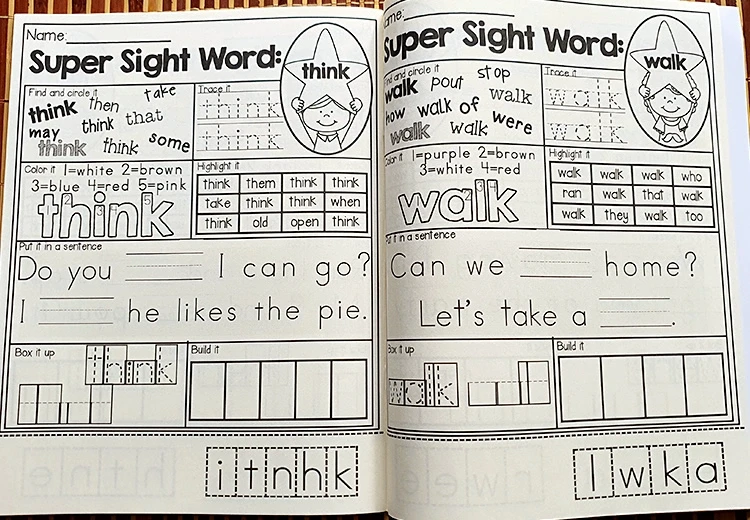 【Workbook】220Sight Words high-frequency words, sightwords, English learning vocabulary, English red book exercise book