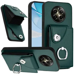 Realme 12 13 14 Pro Plus 5G Luxury Case For OPPO Realme 12 Plus Leather Wallet Holder Card Etui Realmi 13 14 Pro Ring Back Cover