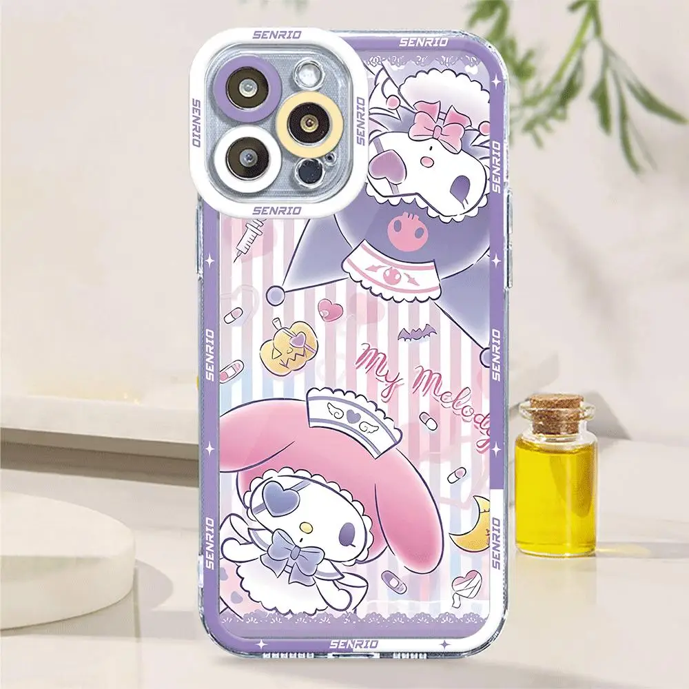 Cartoon Sanrio Hellos Kitties Phone Case for iPhone 11 15 Pro Max 7 8 Plus 11 Pro XS Max 14 13 Plus XR X 12 Mini Clear Cover