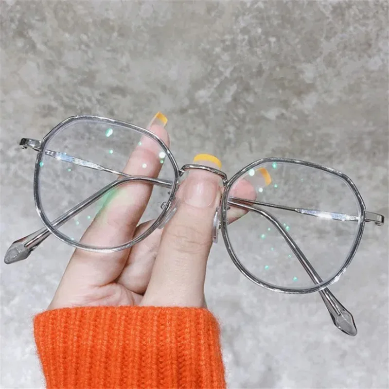 Finished Myopia Glasse Women with Minus Degree Round Nearsighted Eyewear Diopter  -0.5 -0.75 -1.25 -1.5  -2.0 -2.5 -3.0 To -6