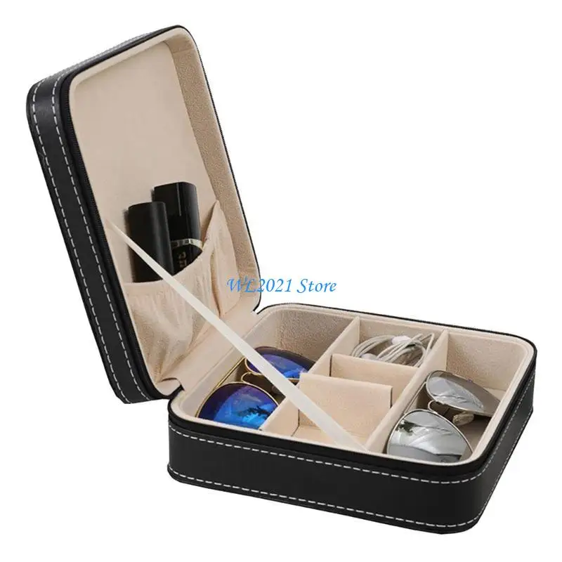 G5GC черная клетчатая коробка для очков из искусственной кожи, многофункциональные футляры для хранения очков, дорожная сумка на