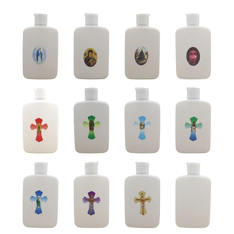 Crosses Pattern Holy Water Bottle Plastic Container Religious Party Accessories