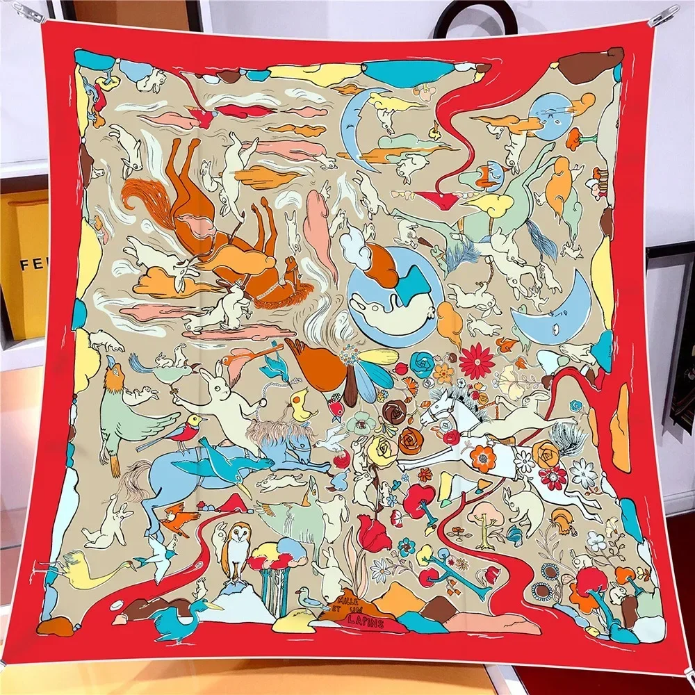 1 unidad de ropa de moda de Carnaval de conejo, chal para mujer, envoltura para el pecho, bufanda cuadrada grande, pañuelo para la cabeza, bufanda de gama alta, venta al por mayor