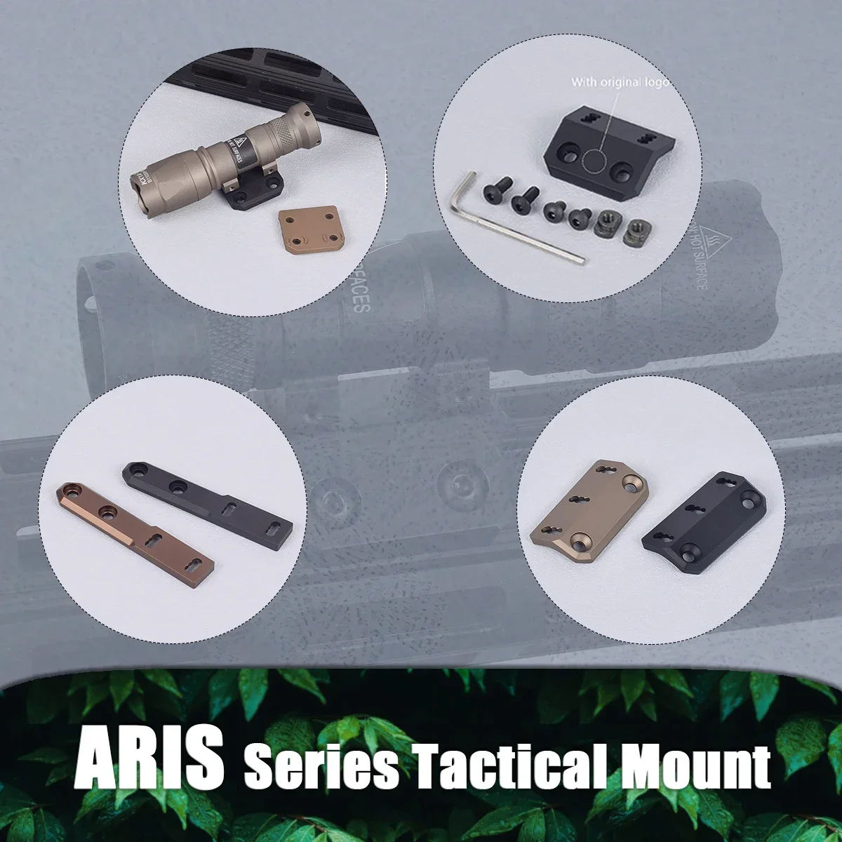 

Tactical Metal ARIS Series Mount Offset Base For Surefire M300 M600 Flashlight Base Fit Mlok Keymod Hunting Scout Light Mounts