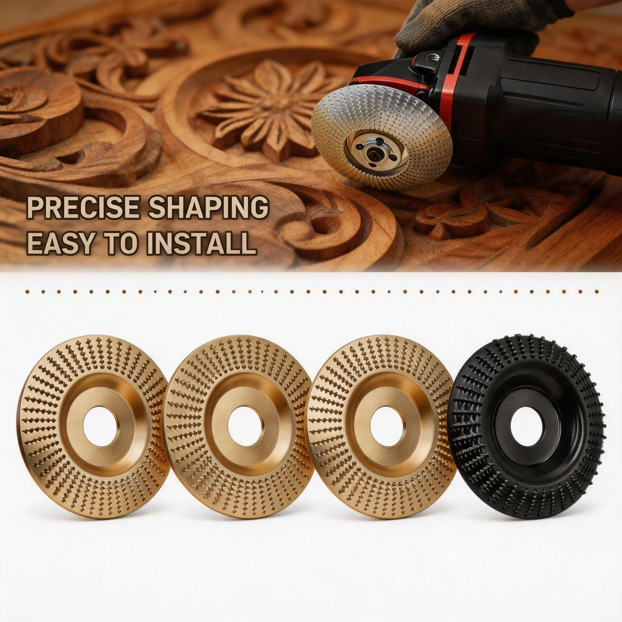 Practical Wood Engraving Cutting Polishing Kit Four Piece Grinding Disc Fit Electric Grinder Woodworking Processing Tools