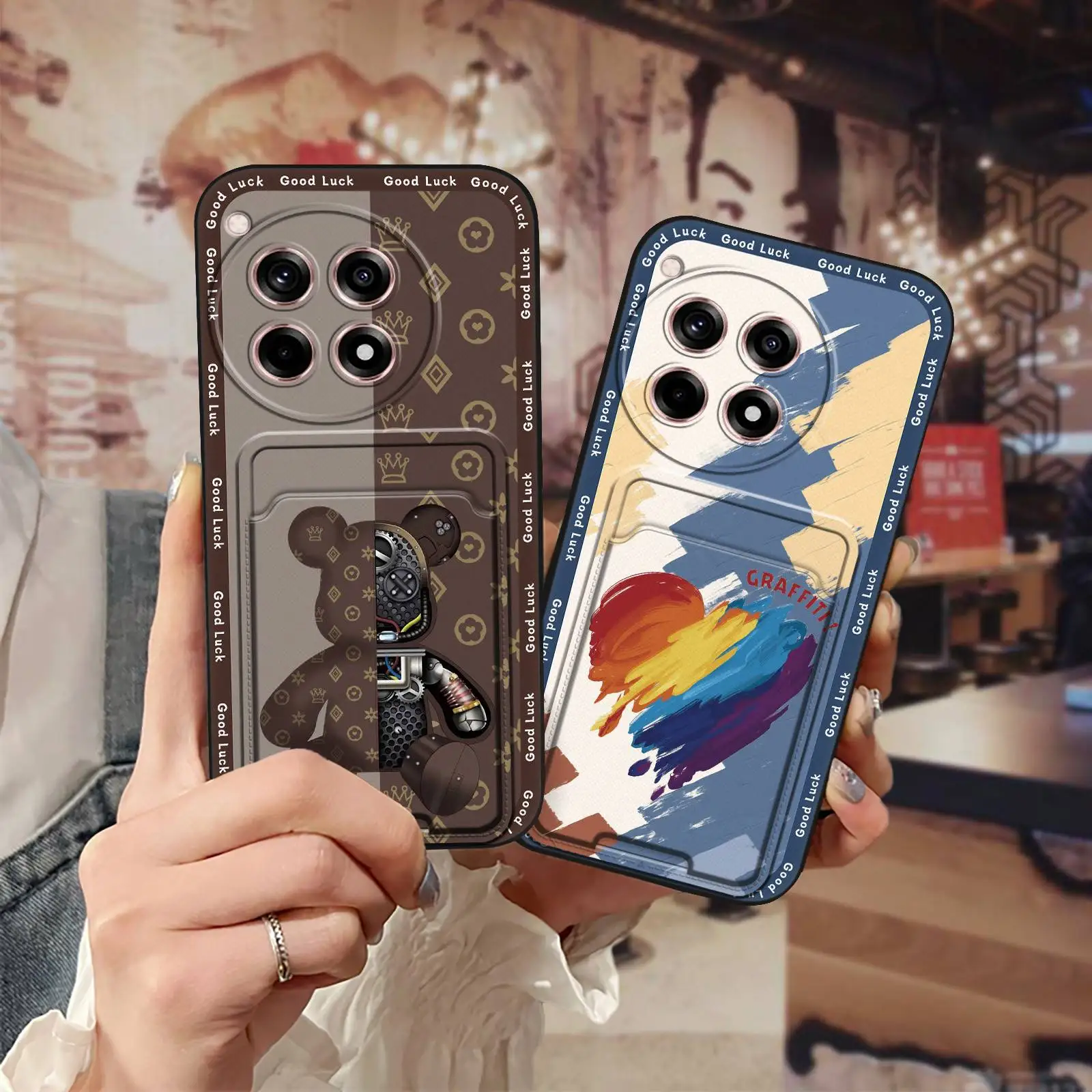 

Silicone TPU Phone Case For OnePlus Ace3/1Plus12R Cartoon Back Cover Graffiti Waterproof Cute Fashion Design Soft case