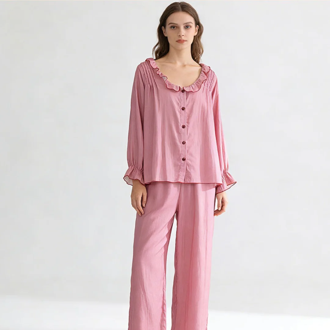 

Casual 2PC Pajamas For Women Clothing Female Sleepwear Women's Cotton Pyjamas New Spring Autumn Long Sleeve Loungewear