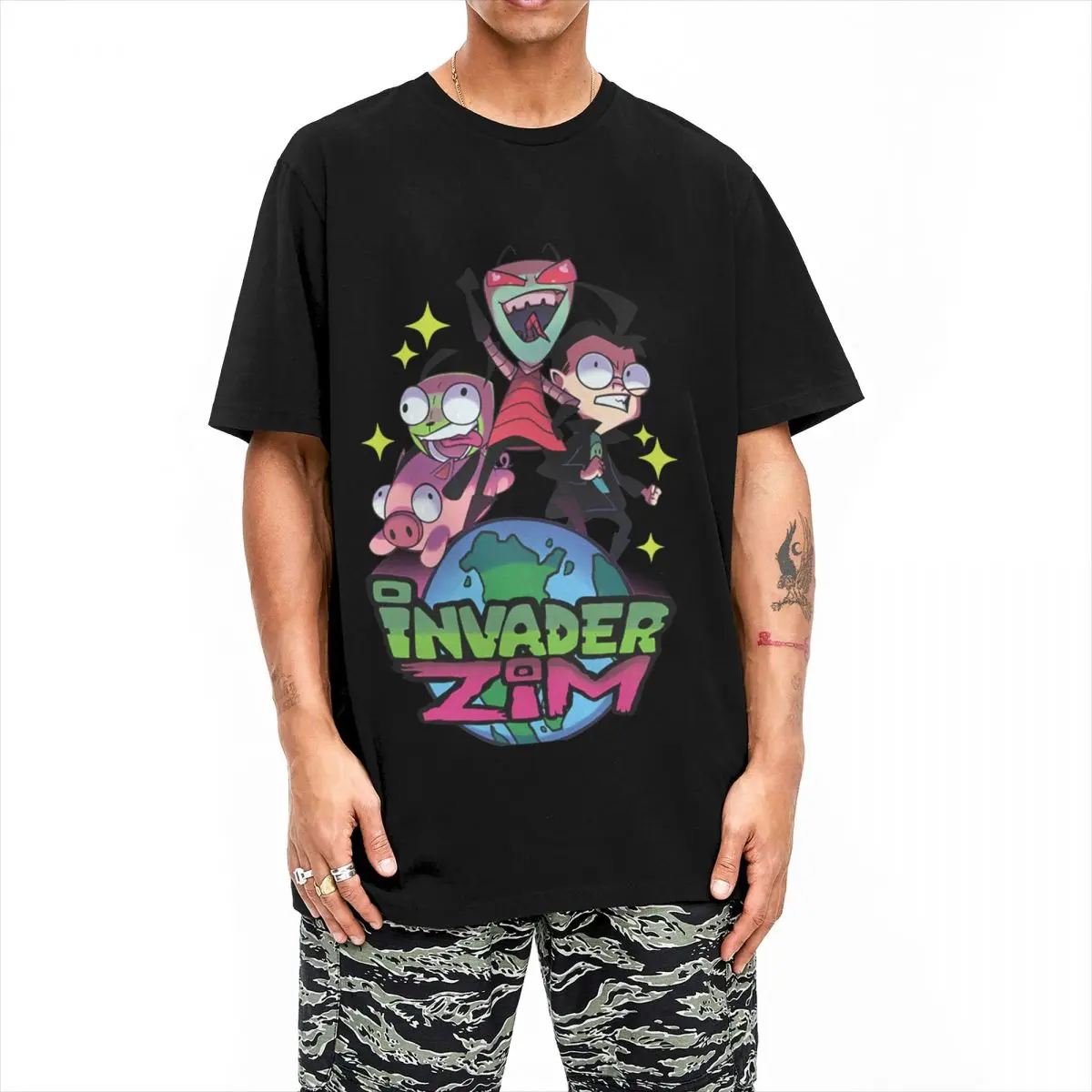 Funny Invader Zim T Shirt Unisex Cotton Short Sleeve Conqueror Round Neck Summer Top Tee