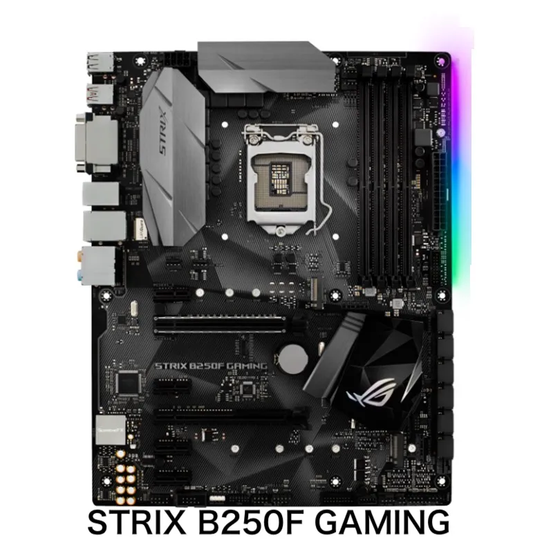 

ИГРОВАЯ материнская плата для ASUS ROG STRIX B250F DVI HDMI LGA 1151 DDR4 ATX B250, материнская плата, 100% протестировано, ОК, полностью работает, бесплатная доставка