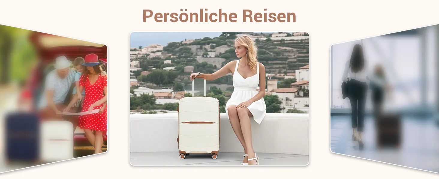 S/M/L Kono Carry-On Suitcase - Lightweight Polypropylene Hardside Trolley Luggage with 4 Spinner Wheels & Tsa Lock