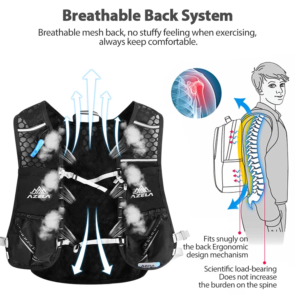 2023 nieuwe lichtgewicht hardlooprugzak hydraterend vest geschikt voor fietsmarathon wandelen ultralicht draagbaar 5L