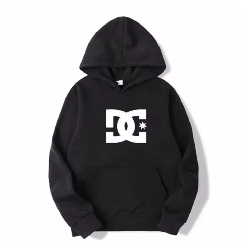 DC letter men's hooded sweatshirt, long sleeved personal sweatshirt, popular in spring and autumn, urban fashio