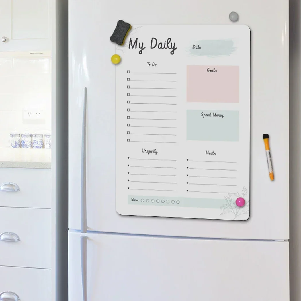 Refrigerator Magnet Board Sticker Rewritable Notes Notice Planner Planner Shopping Weekly Calendar Dry Wipe Family