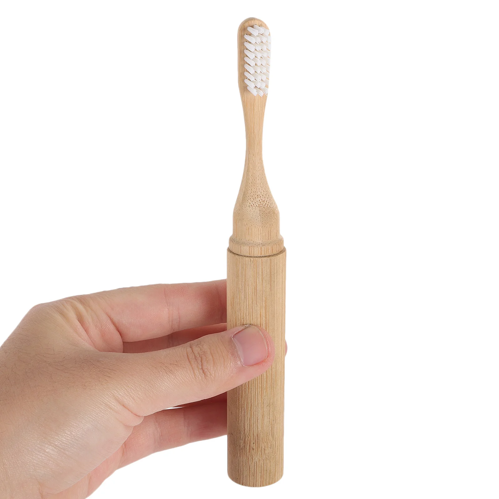 Folding Bamboo Toothbrush Portable Khaki Travel Soft Bristles Separate Toothbrushes Adult Men Women Kitchen Accessories Eco