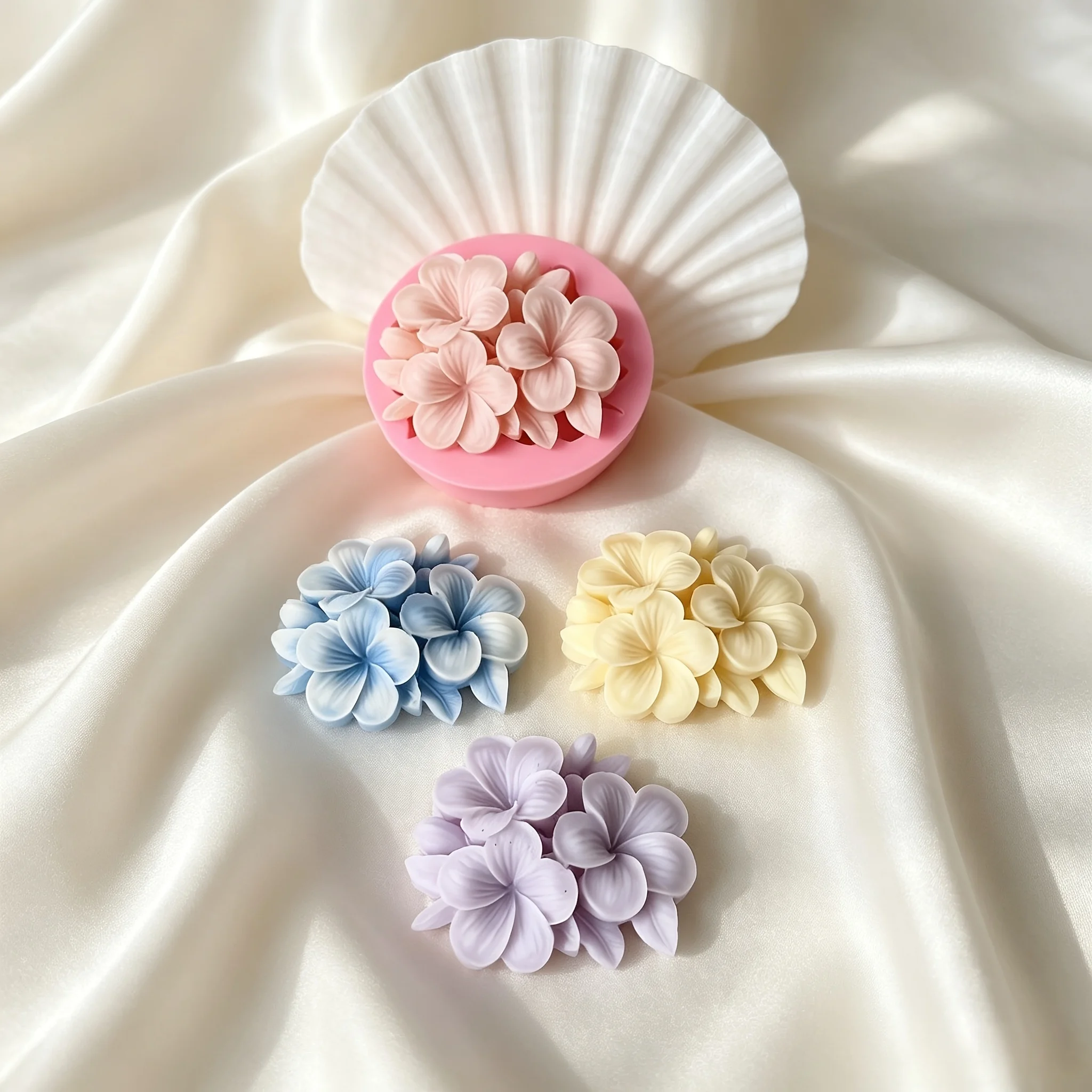 3 Stück 3D-Blumen-Silikonform für DIY-Bastelarbeiten, Kerzen, Seifen, Ton & Harz, Eierblumenformen mit unregelmäßigen Blumenformen – Detail 6