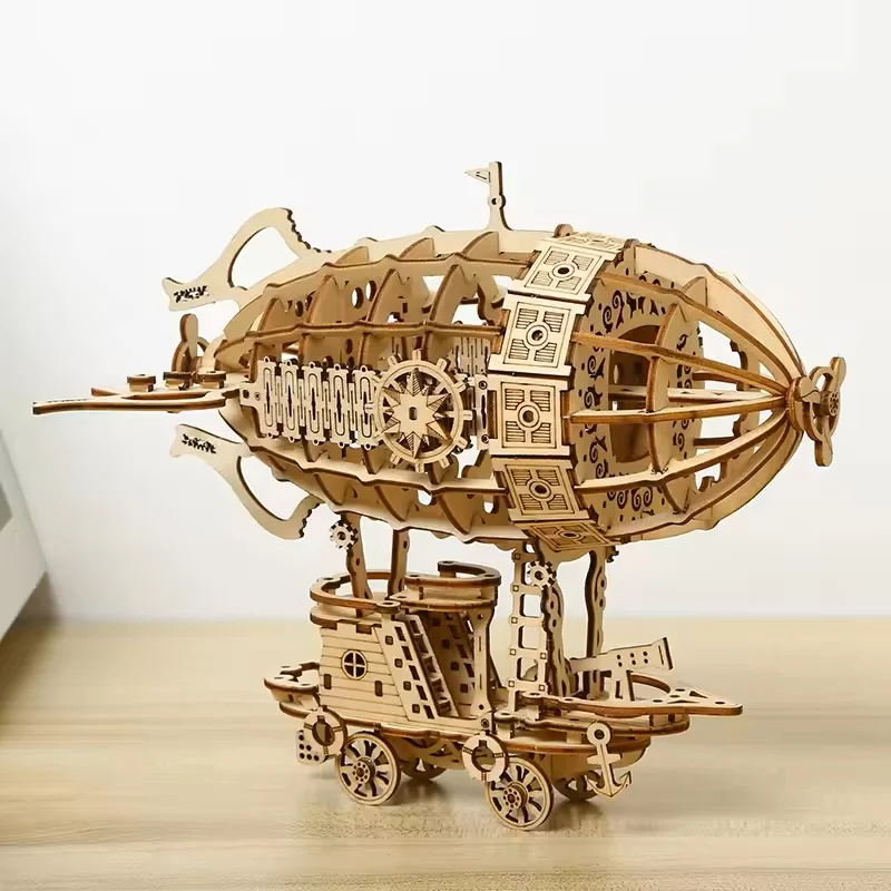 لتقوم بها بنفسك مجموعة ألغاز خشبية ثلاثية الأبعاد نموذج ميكانيكي لعبة تخفيف الضغط ثلاثية الأبعاد نموذج ستيريو مصنوع يدويًا لعبة بخارية مزخرفة لسطح المكتب #3