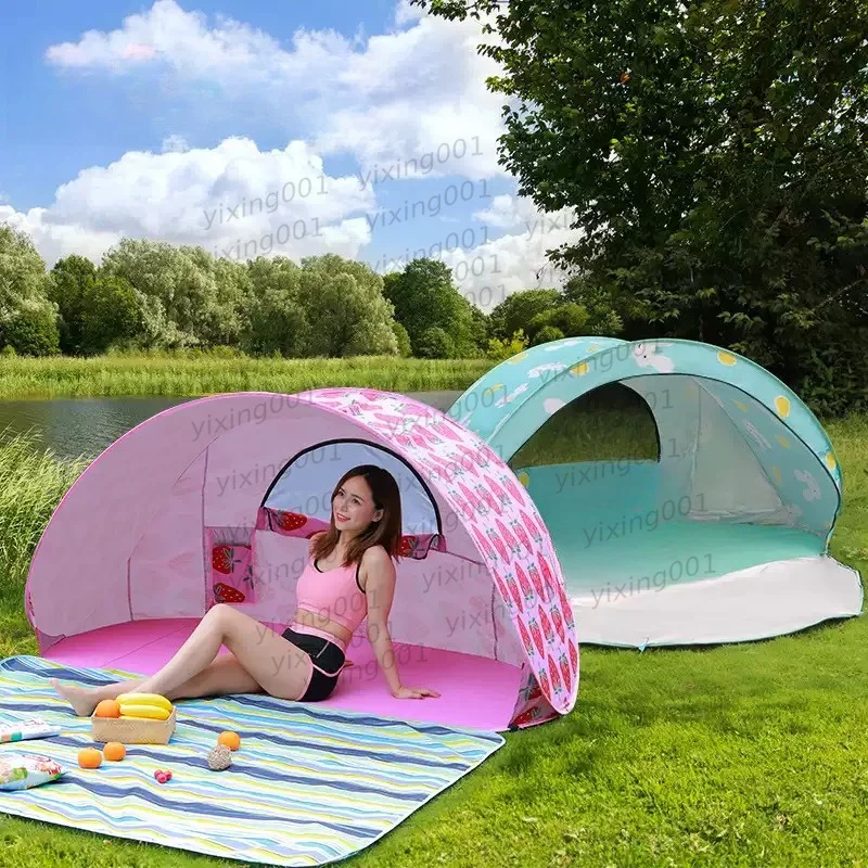Automatic Pop Up Beach Tent, Portable Large Sun Shelter UV Protection for Fishing Outdoora