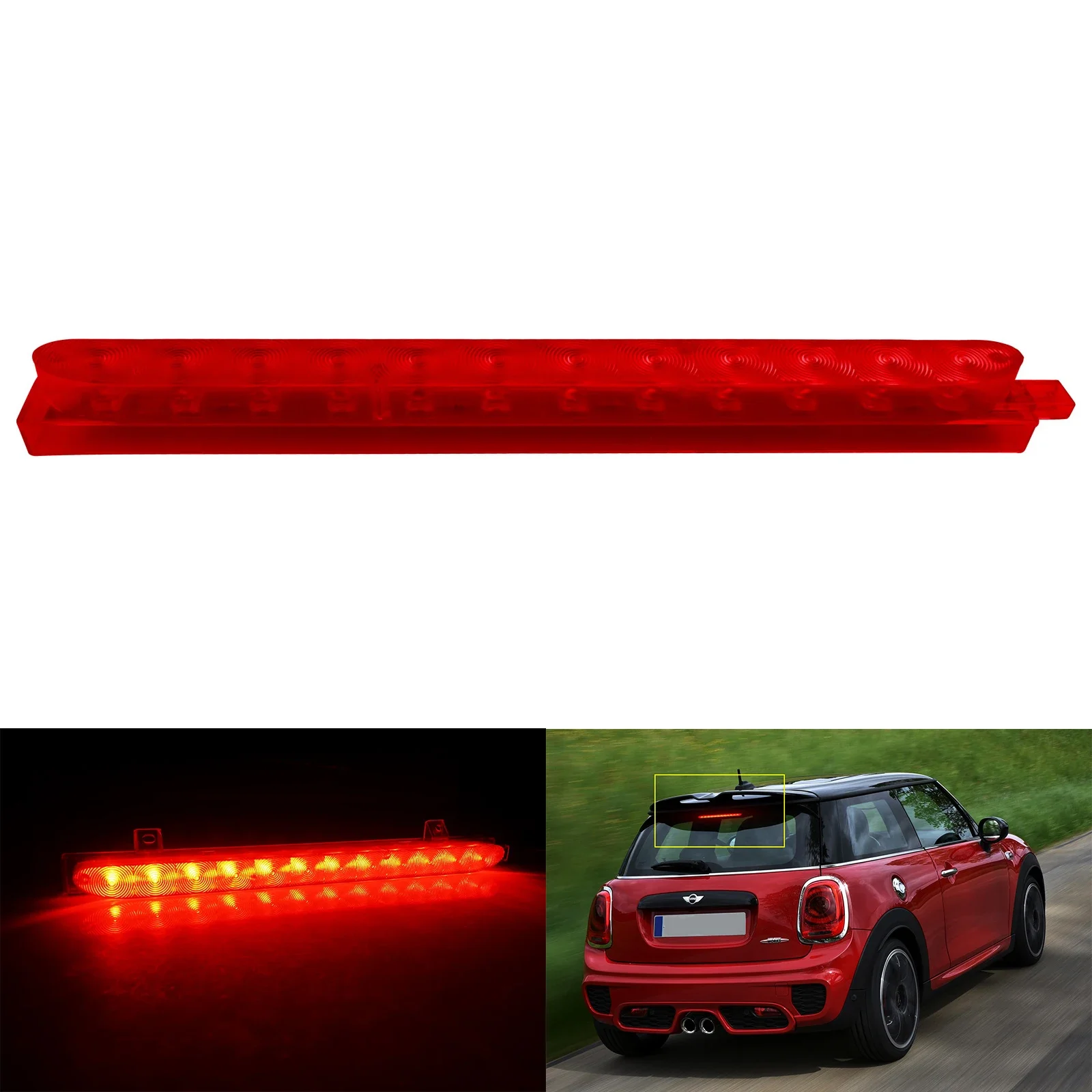 Red LED High Mount Third Brake Stop Light For Mini Cooper One Hatch F55 F56 High Level Taillight 3rd Rear Light assembly
