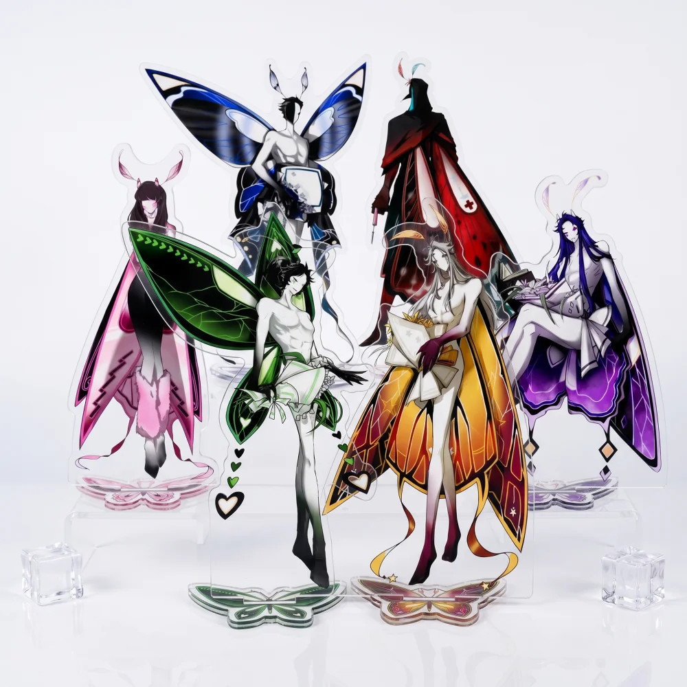 

Game The Freak Circus Pierrot Harlequin Teresa 15cm Cosplay Butterfly Acrylic Stand keychain Standee Figure Desktop Decor Gifts