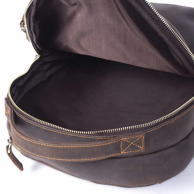 S.WORKER Vintage Echtleder-Rucksack für Herren, klassischer Schulrucksack, 14-Zoll-Laptop-Tagesrucksack, Crazy Horse Rindsleder-Tasche, Preppy-Stil – Detail 12
