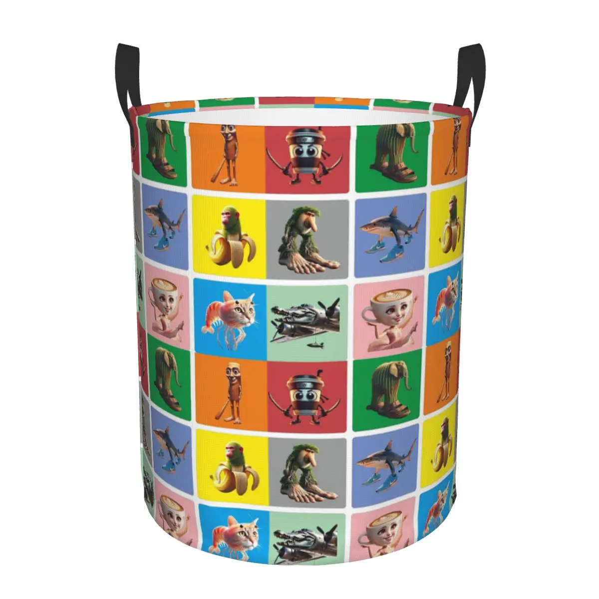 

Italian Brain Rot Anomaly Dirty Laundry Baskets Foldable Large Waterproof Clothes Sundries Basket For Home Children's