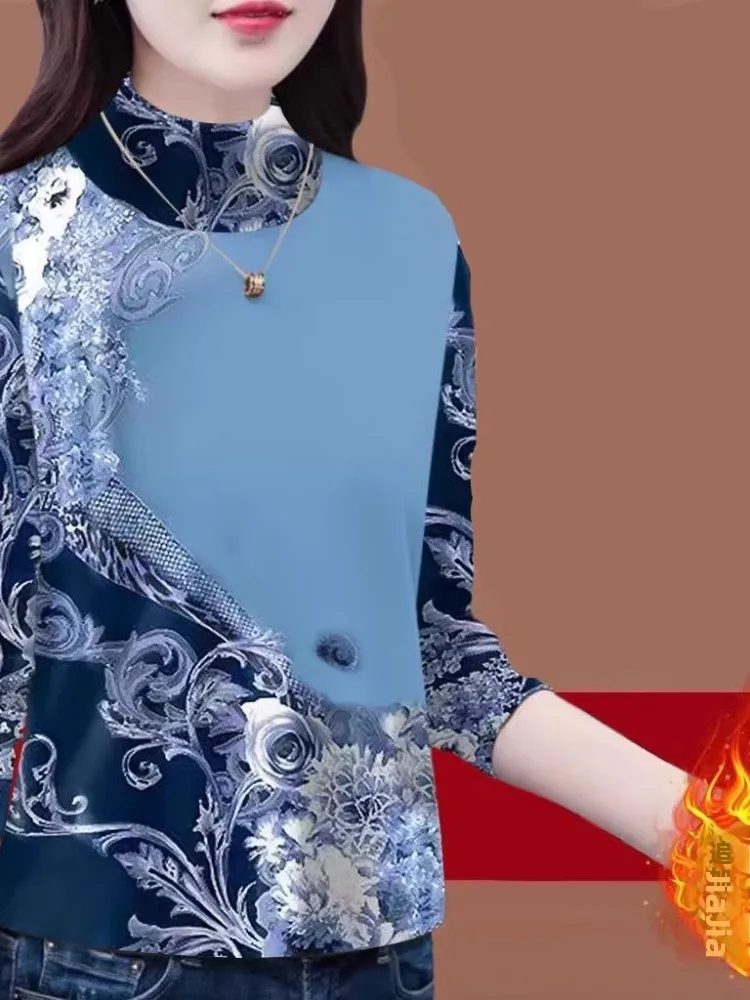 warm-fce-lined-base-irt-winter-mommy-outfit-f-high-collar-printed-top-large-two-piece-set-silver-velvet-inner-wear