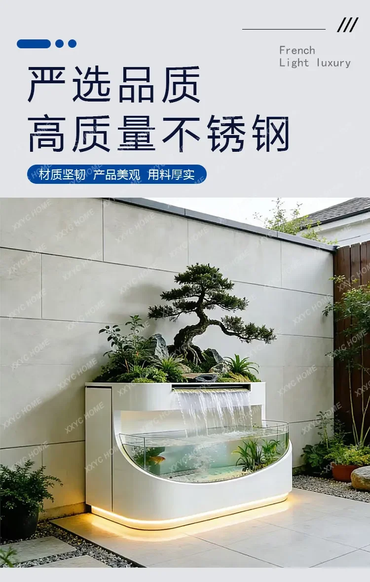 Stainless steel fish tank finished product custom water ornament indoor and outdoor courtyard balcony living room