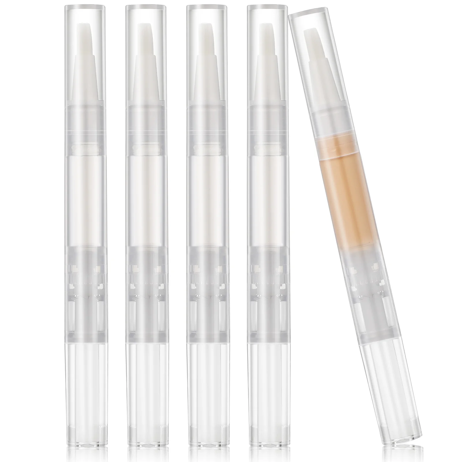 

5 pcs Nail Rotating Pen Tube Lip Gloss Base Empty Cuticle Oil Pack Refillable Twist Dispenser Portable Travel Size