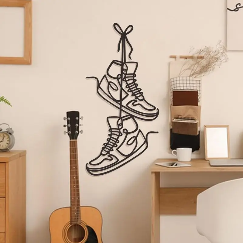 CIFBUY Metal Wall Art Teenage Sneaker Iron Art Decor Modern Room Decor for Boys Girls Bedroom Imaginative Wall Hanging Gift