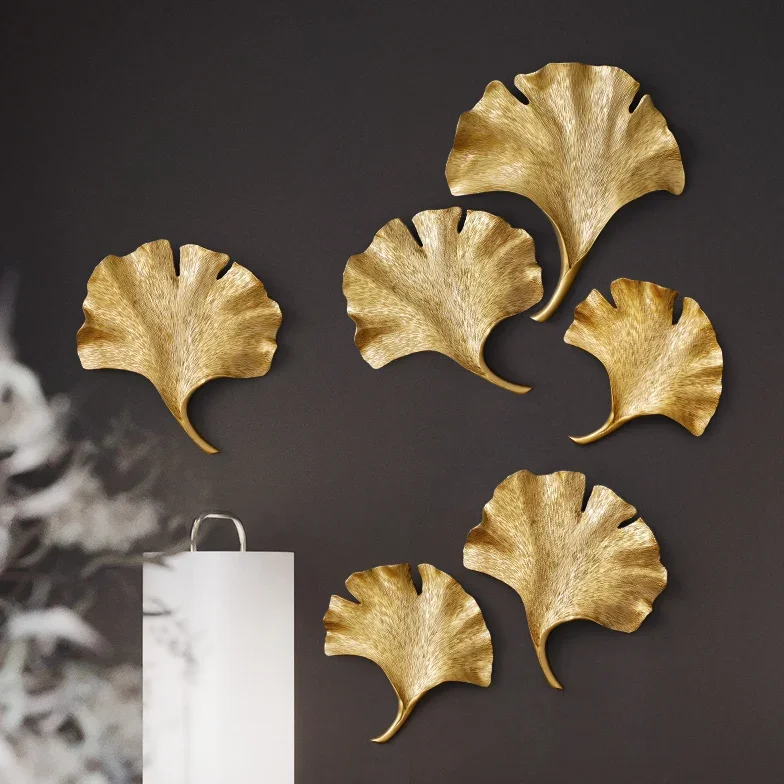 

Restaurant Living Room Wall Decorations 3D Bedroom Resign Ginkgo Leaf Diy Decorative Sticker Wall Hanging Room Decoration