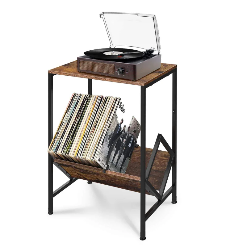custom.Modern Design Movable Brown Metal Frame and Wooden Bookshelf Living Room and Bedroom