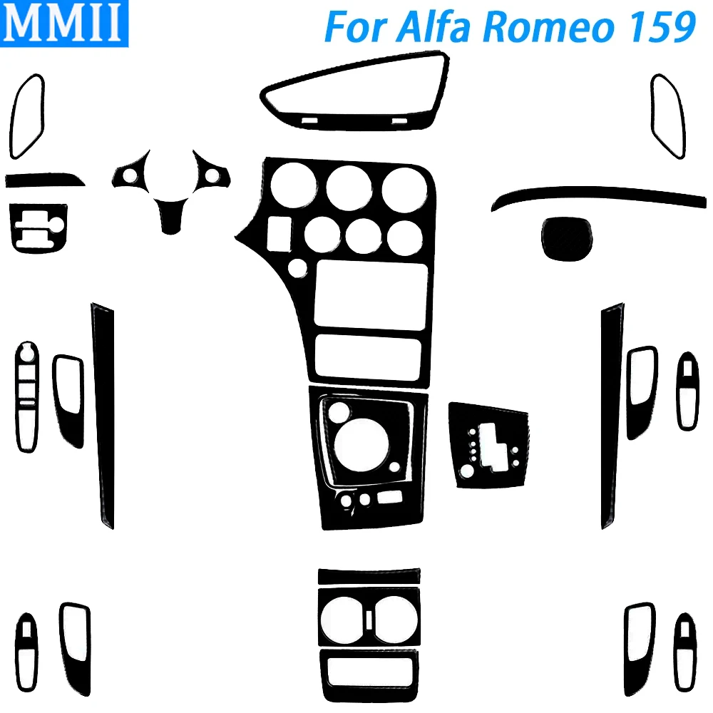 

For Alfa Romeo 159 2004-2011 Piano Black Gear Air Outlet Window Lift Steering Wheel Panel Suit Car Interior Accessories Sticker