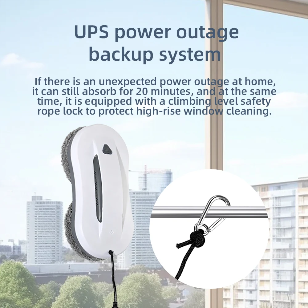 Intelligent Window Vacuum Cleaning Robot Electric Auto Twin Water Spray Glass Cleaner Robotic with Remote Control UPS Anti-drop