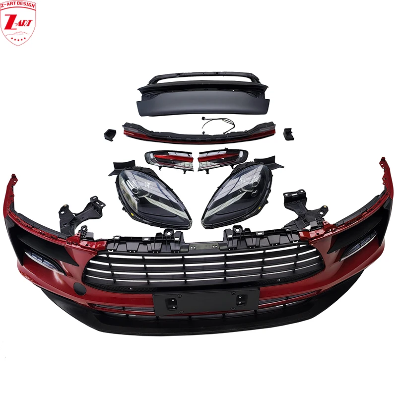 Z-ART OEM Facelift Body Kit For Porsche 95B.1 Old To New Front Bumper+Headlights+Rear Trunk Lid+Taillights For Macan 2014-2017