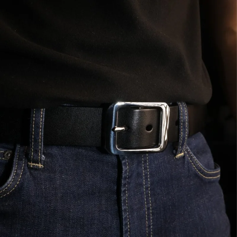 38cm-新型-304ステンレス鋼バックル-メンズ多用途ビジネス本革ベルト-男性用カジュアル牛革ストラップベルト