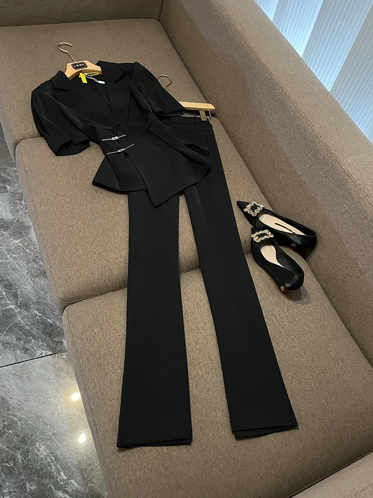 

Autumn Winter Women's ort Sve Suit Set Mature Ele Profional Faion Workwear Chinese Brand UY852- Commute Sle