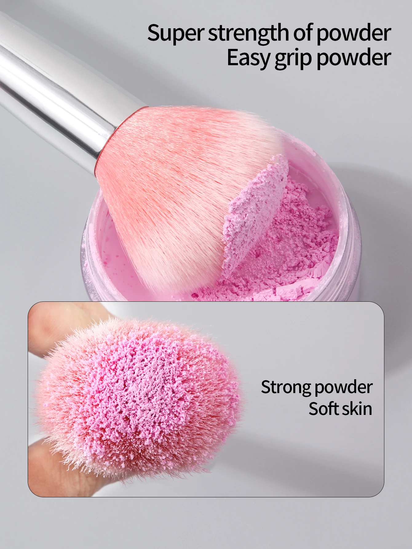 1PCS loose powder brush, setting brush, blush brush, contouring brush, facial makeup brush, portable beginner's beauty tools