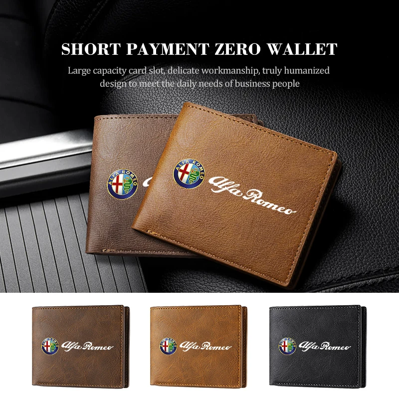 

2026 Hot Car Sticker Car Multi Functional Zero Short Purse Driver's License Wallet For Alfa Romeo 159 Giulietta 156 147 Giulia M