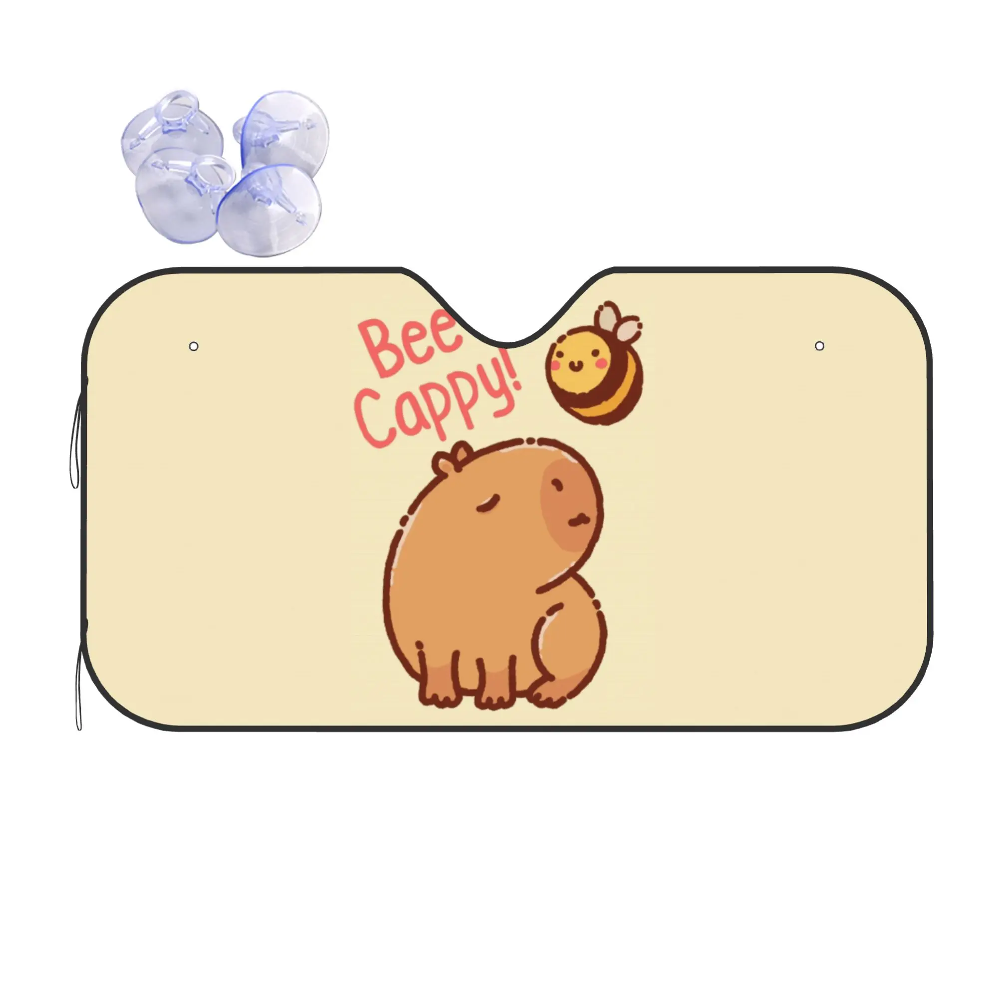 Солнцезащитный экран для лобового стекла автомобиля Bee And Capybara, теплоизоляция, защита от ультрафиолета, портативный автомобильный козырек из алюминиевой фольги.