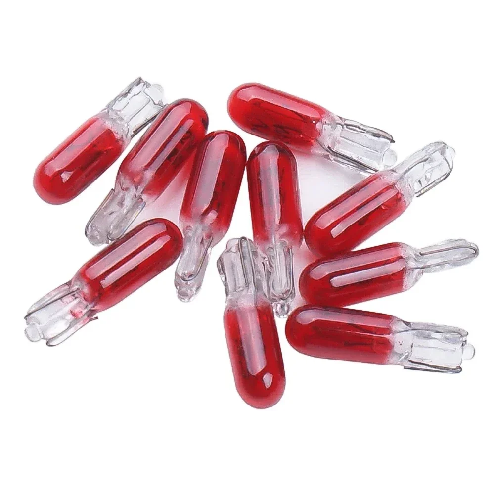 10Pcs  W2W T5 12v 1.2w Car Halogen Lamp Instrument Lights Dashboard Bulb Blue Red Amber Yellow Auto Interior Light Car Styling
