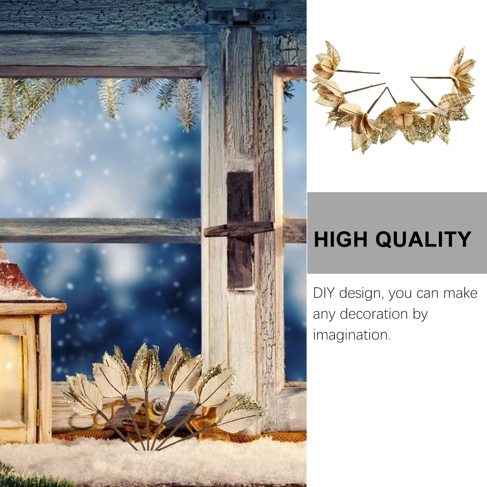 

6Pcs Christmas Flower Ornament High Quality Artificial Simulation Flower Decor for Home Holiday Party Wedding Photography