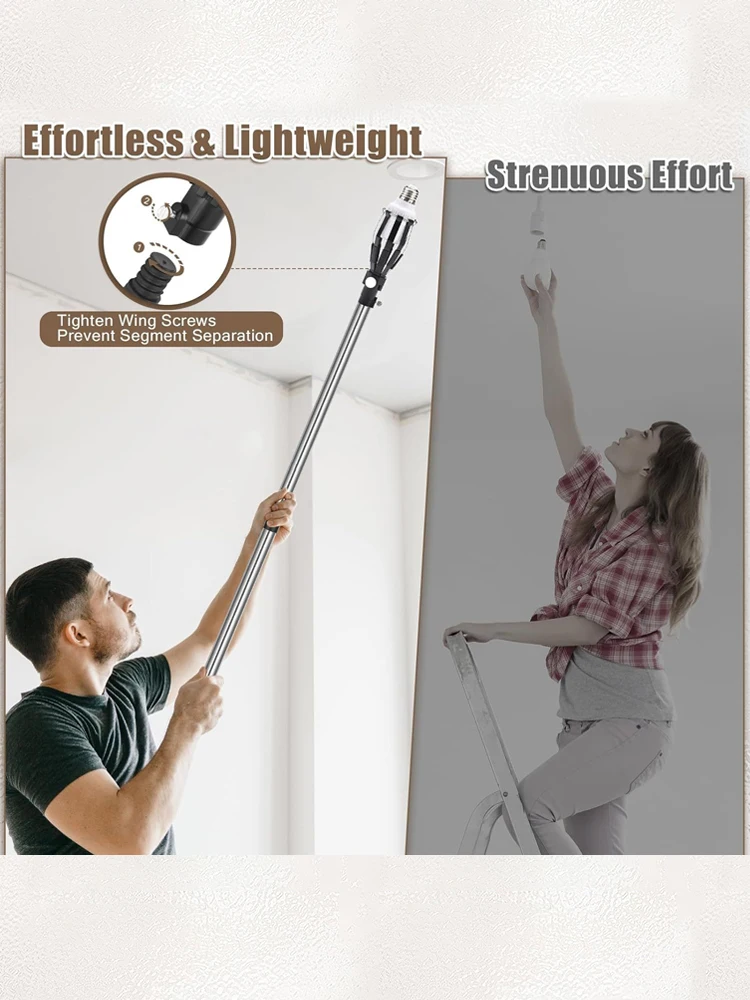 

pc Light Bulb Changer for High Ceilings and Recessed Lights, Light Bulb Pole Changer for High Ceilings, Light Bulb Changer