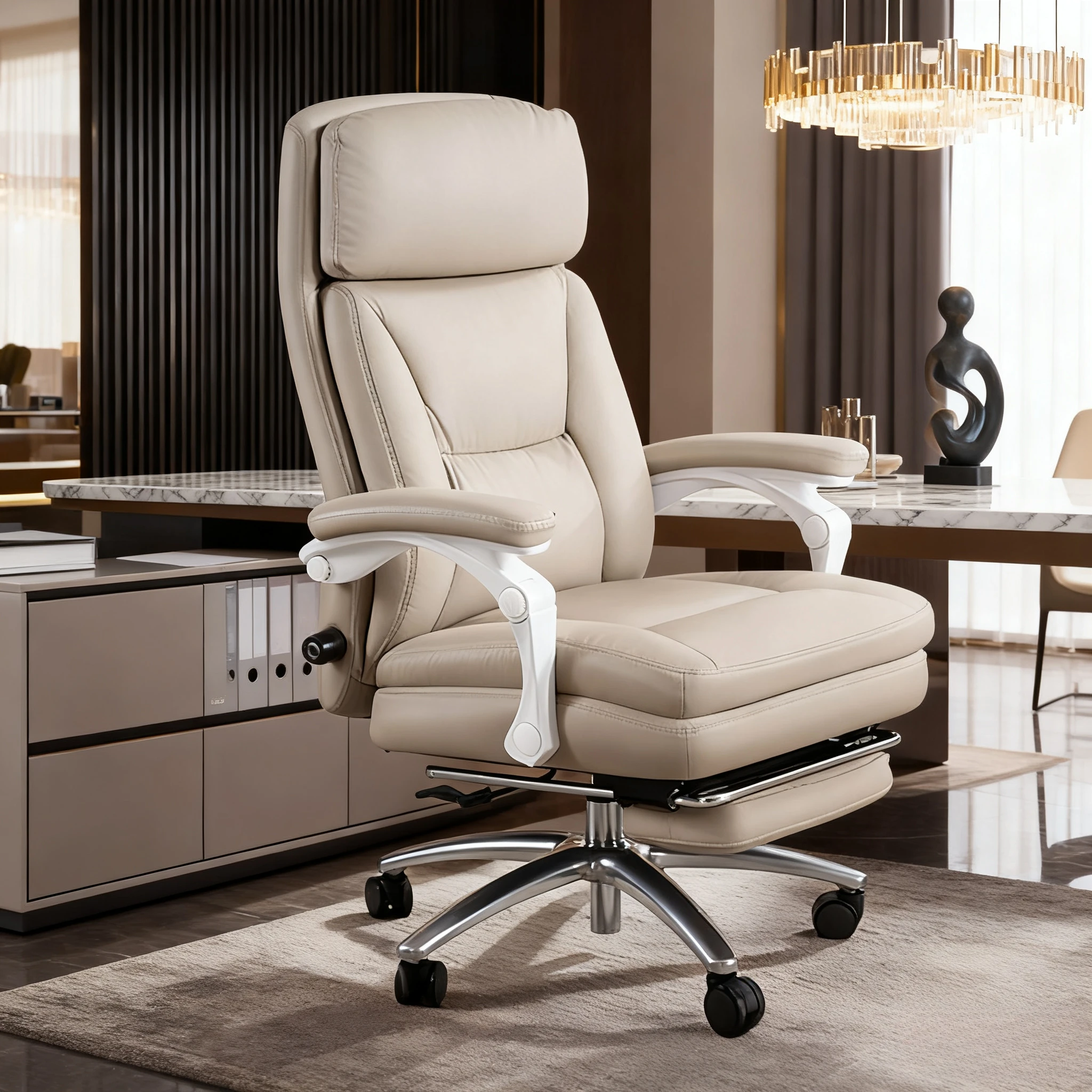 Aesthetics High Boss Chair Comfortable Leather Designer Ergonomic Light Luxury Chair Quality High Quality Furniture Decoration