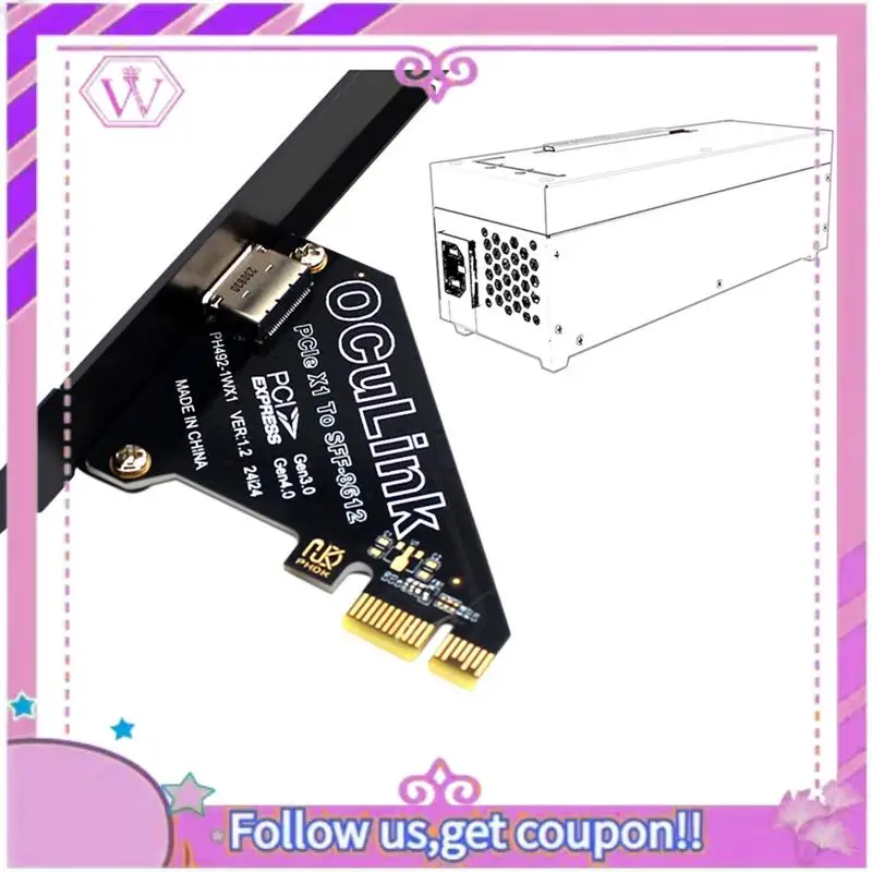 Pcie 4.0 X1 To Oculink SFF8611/8612 Expansion Card To SFF-8639 U.2 SSD For External Graphics Card For Win/Linux