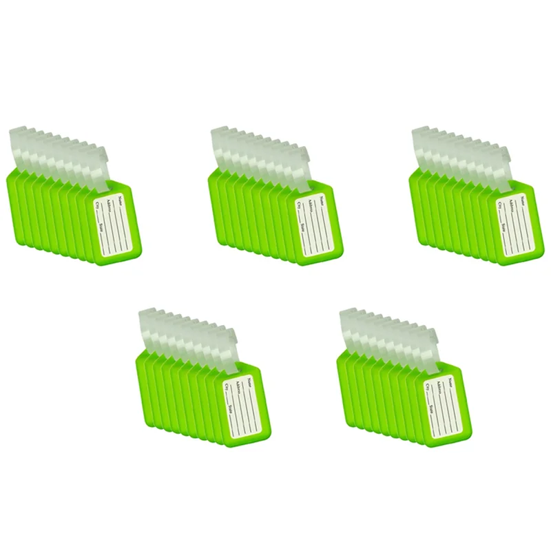 

A83F-5X Luggage Tags Suitcase Identifier Label Accessories - Green
