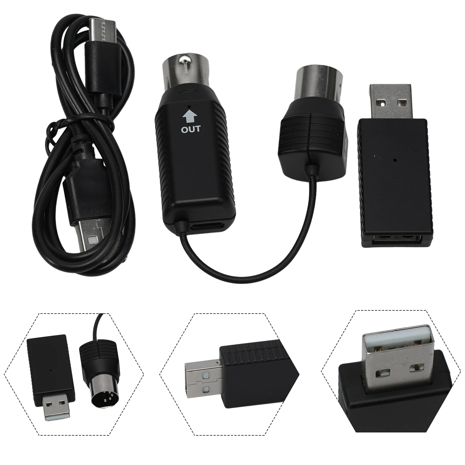 Wireless For MIDI Interface Adapter with 2 4GHz Frequency Connects to 5pin USB Devices for Seamless Music Experience