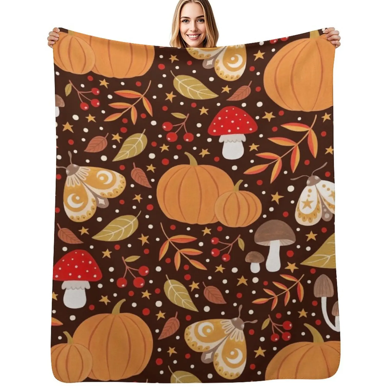 

Autumn elements Throw Blanket Personalized Gift Decoratives cosplay anime Weighted Blankets