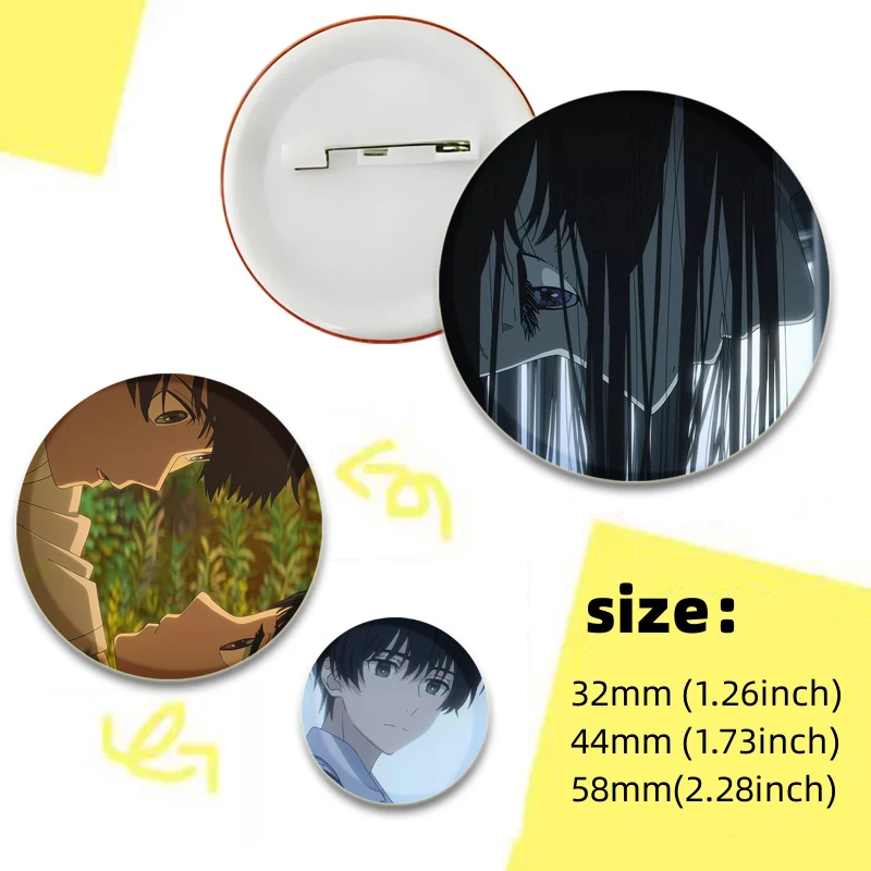 The Tunnel To Summer,The Exit of Goodbyes Pins Round Cartoon Brooches for Backpack Cothes Accessories Anime Collection Badge image 6